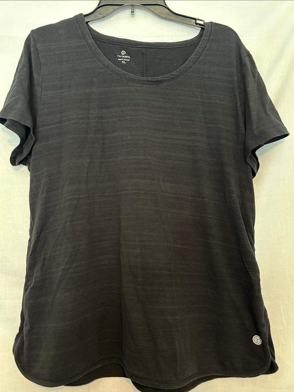 Talbots Black Short Sleeve Scoop Neck Tee